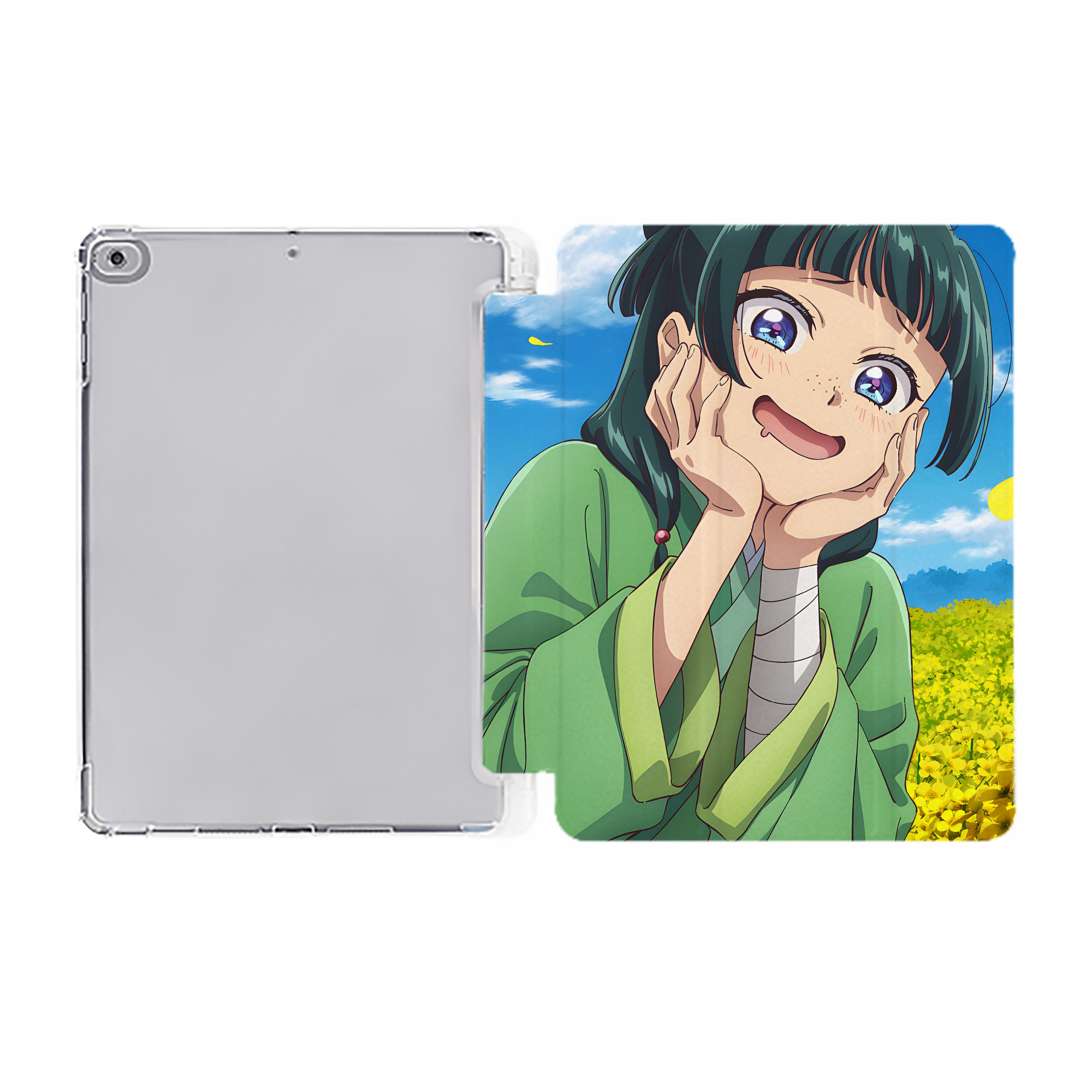 （画像用） 薬屋のひとりごと The Apothecary Diaries IPad ケース ペン収納付き 三つ折りスタンド PUレザー×シリコン 対応機種9.5/10.5/10.9インチ
